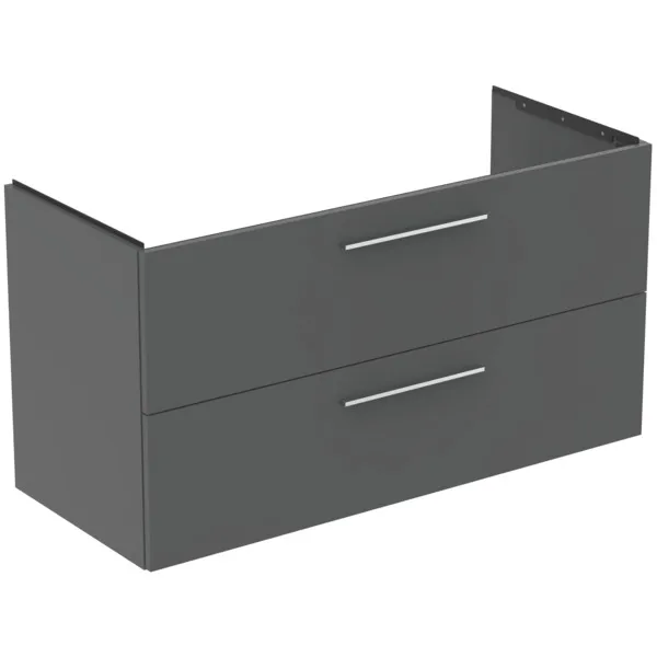 Möbelwaschtischunterschrank i.life B 2 Auszüge Siphonausschnitt auf der rechten Seite 1200x505x630mm Weiß matt