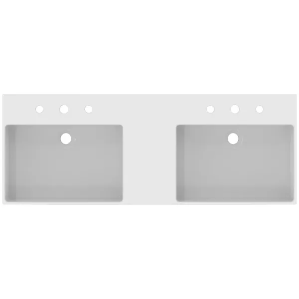 Waschbecken „Extra“ 121,5 × 45 × 15 cm, Hahnlochposition mittig in Weiß Waschbecken „Extra“ 121,5 × 45 × 15 cm, Hahnlochposition mittig in Weiß