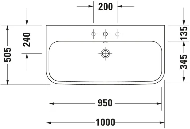 Wandwaschtisch „Happy D.2“, mit Überlauf, Hahnlochposition mittig Wandwaschtisch „Happy D.2“, mit Überlauf, Hahnlochposition mittig