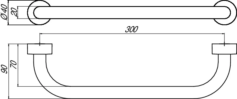 emco Badewannengriff „rondo 2“ 30 cm in chrom emco Badewannengriff „rondo 2“ 30 cm in chrom