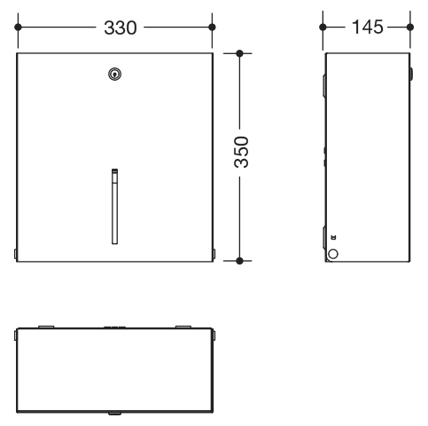 HEWI Großrollenhalter „System 900“ 33,6 × 14,5 × 35 cm