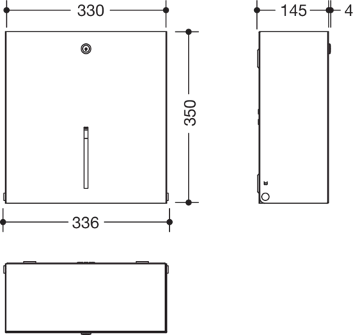 HEWI Großrollenhalter „System 900“ 33,6 × 14,5 × 35 cm