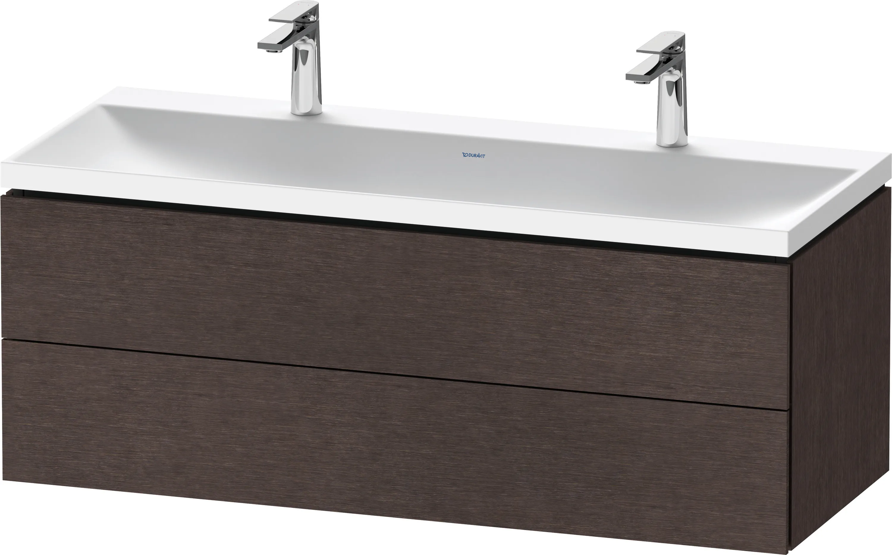 Duravit Möbelset c-shaped Set wandhängend wandhängend „L-Cube“ 120 × 48 × 48 cm Eiche Dunkel gebürstet