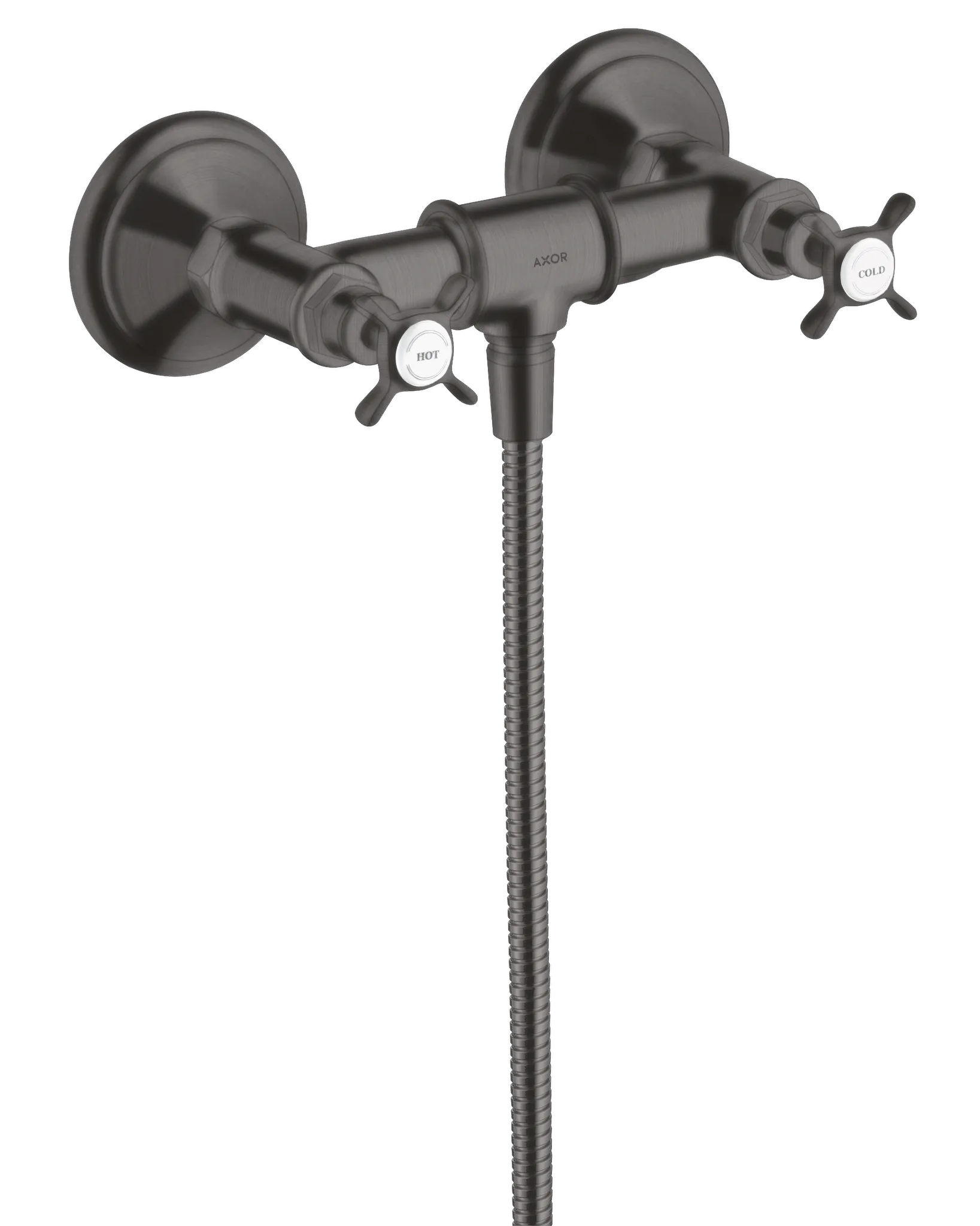 Hansgrohe AXOR Montreux 2-Griff Brausearmatur Aufputz, Brushed Black Chrome, Stichmaß 170 ± 32 mm, max. Durchfluss 11 l/min Hansgrohe AXOR Montreux 2-Griff Brausearmatur Aufputz, Brushed Black Chrome, Stichmaß 170 ± 32 mm, max. Durchfluss 11 l/min