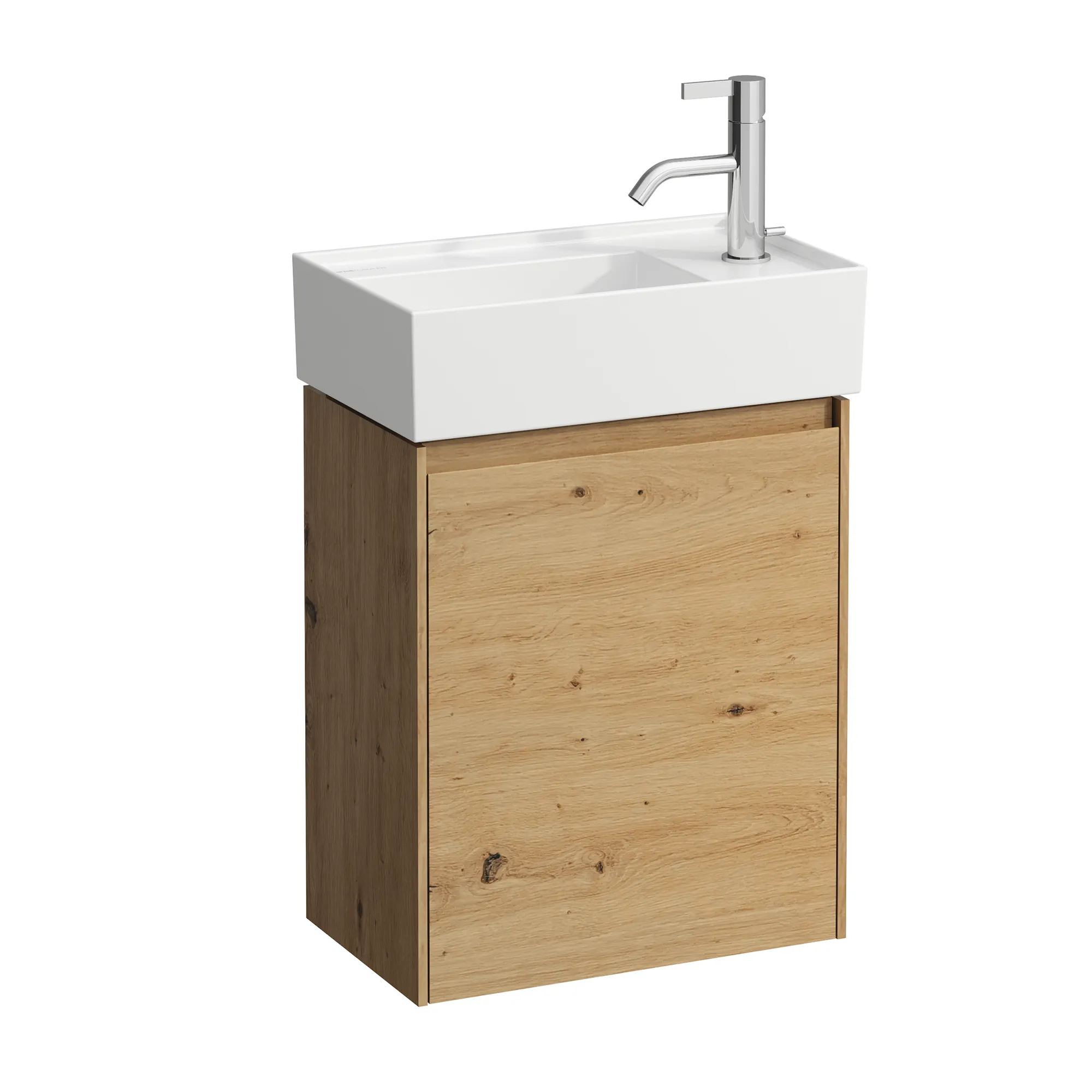 Waschtischunterbau LANI 270x437x515 1 Tür Scharnier rechts integrierte Griffleiste und Soft-Close 1 Glasablage (fix) für Waschtisch Kartell • H815334