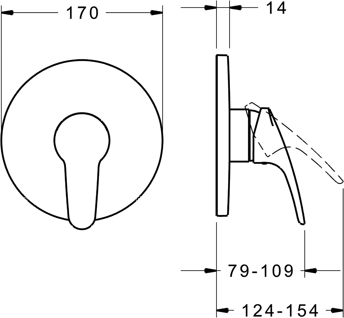 HansaMIX Duscharmatur Hansamix neu Einhebelmischer Fertigmontageset für Brausebatterie 8185 Rosette rund Chrom