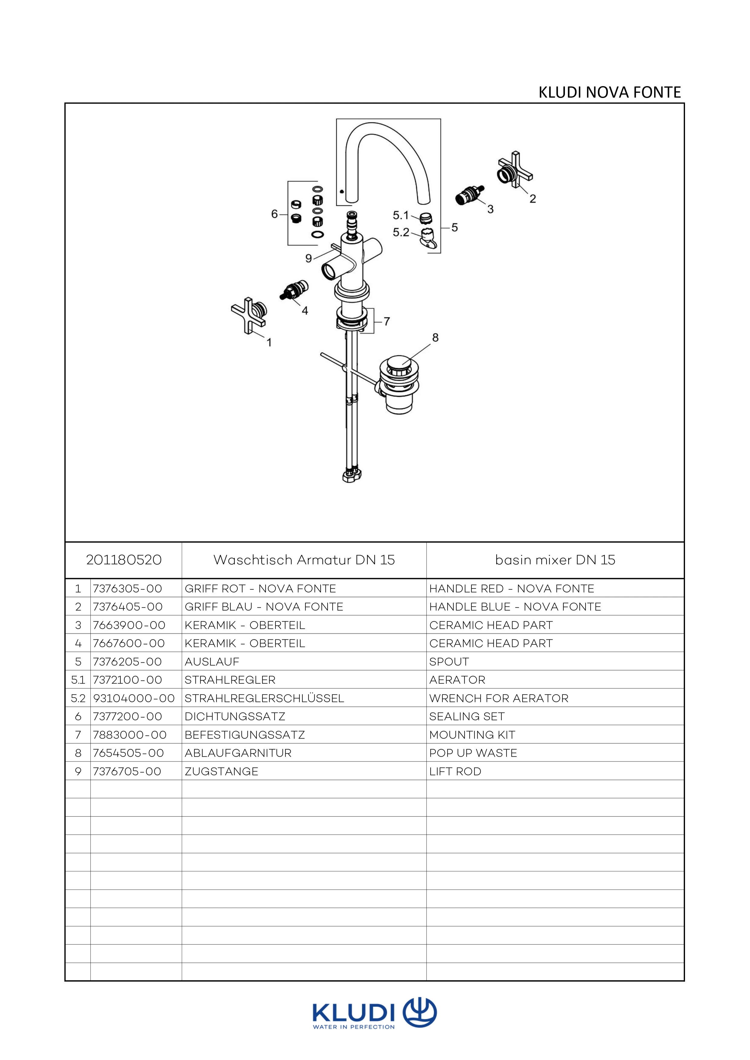 NOVA FONTE Waschtischarmatur CLASSIC Einlochmontage chrom NOVA FONTE Waschtischarmatur CLASSIC Einlochmontage chrom