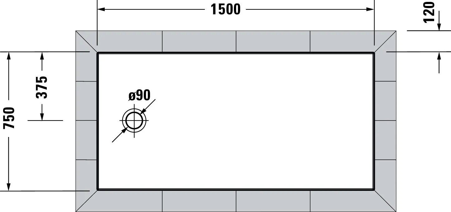 Duravit rechteck Duschwanne „Tempano“ 150 × 75 cm