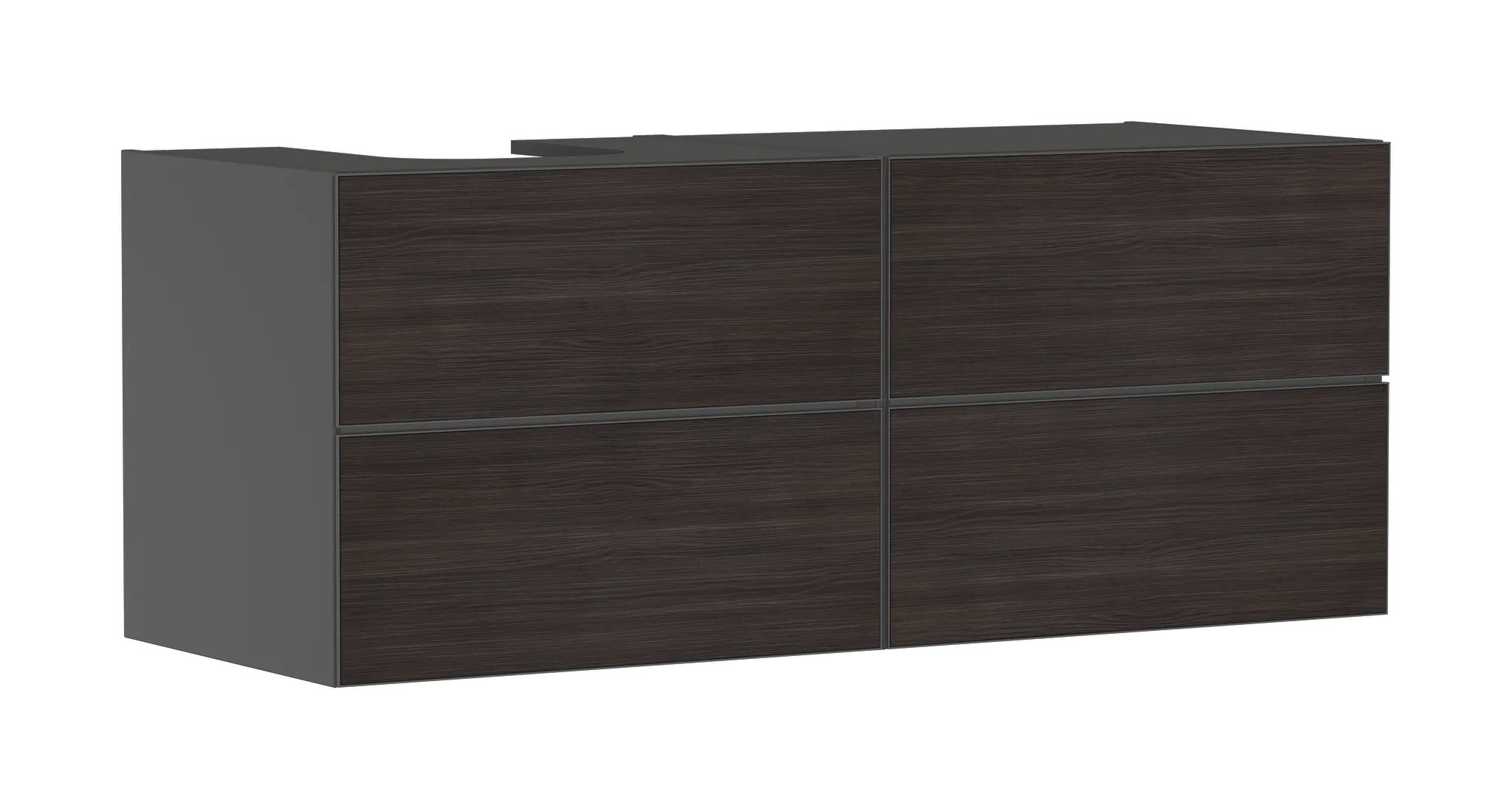 Xevolos E Waschtischunterschrank Schiefergrau Matt 1370/550 mit 4 Schubkästen für Konsolen mit Aufsatzwaschtisch geschliffen links Bronze Struktur Xevolos E Waschtischunterschrank Schiefergrau Matt 1370/550 mit 4 Schubkästen für Konsolen mit Aufsatzwaschtisch geschliffen links Bronze Struktur