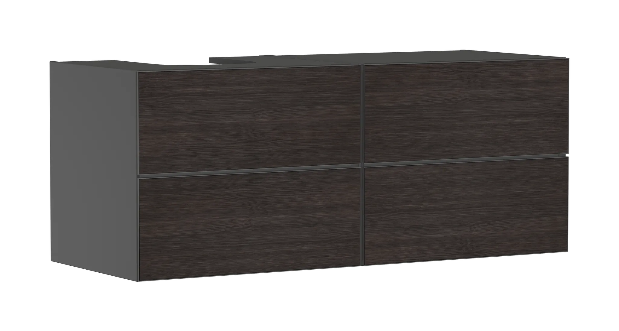 Hansgrohe Xevolos E Waschtischunterschrank Schiefergrau Matt 1370⁄550 mit 4 Schubkästen Hansgrohe Xevolos E Waschtischunterschrank Schiefergrau Matt 1370⁄550 mit 4 Schubkästen