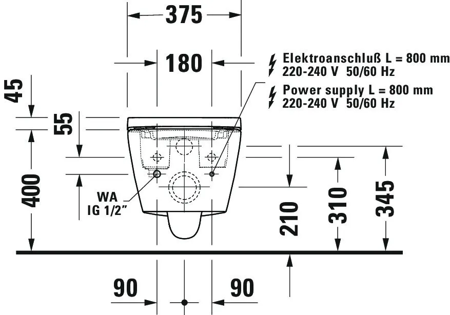 Kompakt Dusch-WC „SensoWash D-Neo“ 37,8 × 40,5 cm in #Farbe# rimless, Weiß, HygieneGlaze