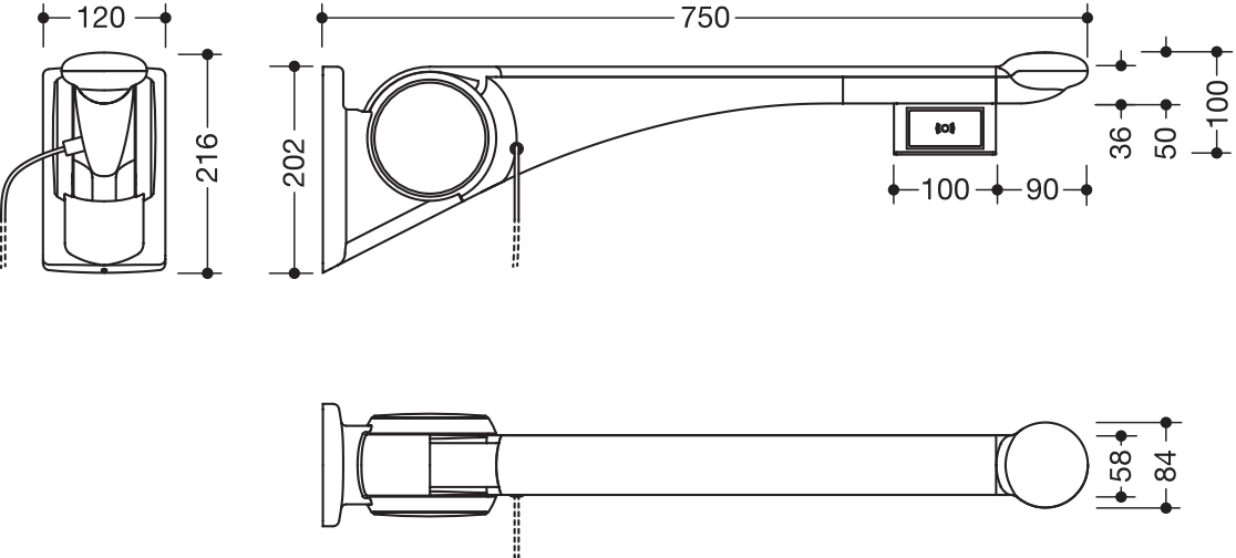 HEWI Stützklappgriff „Serie 802 LifeSystem“