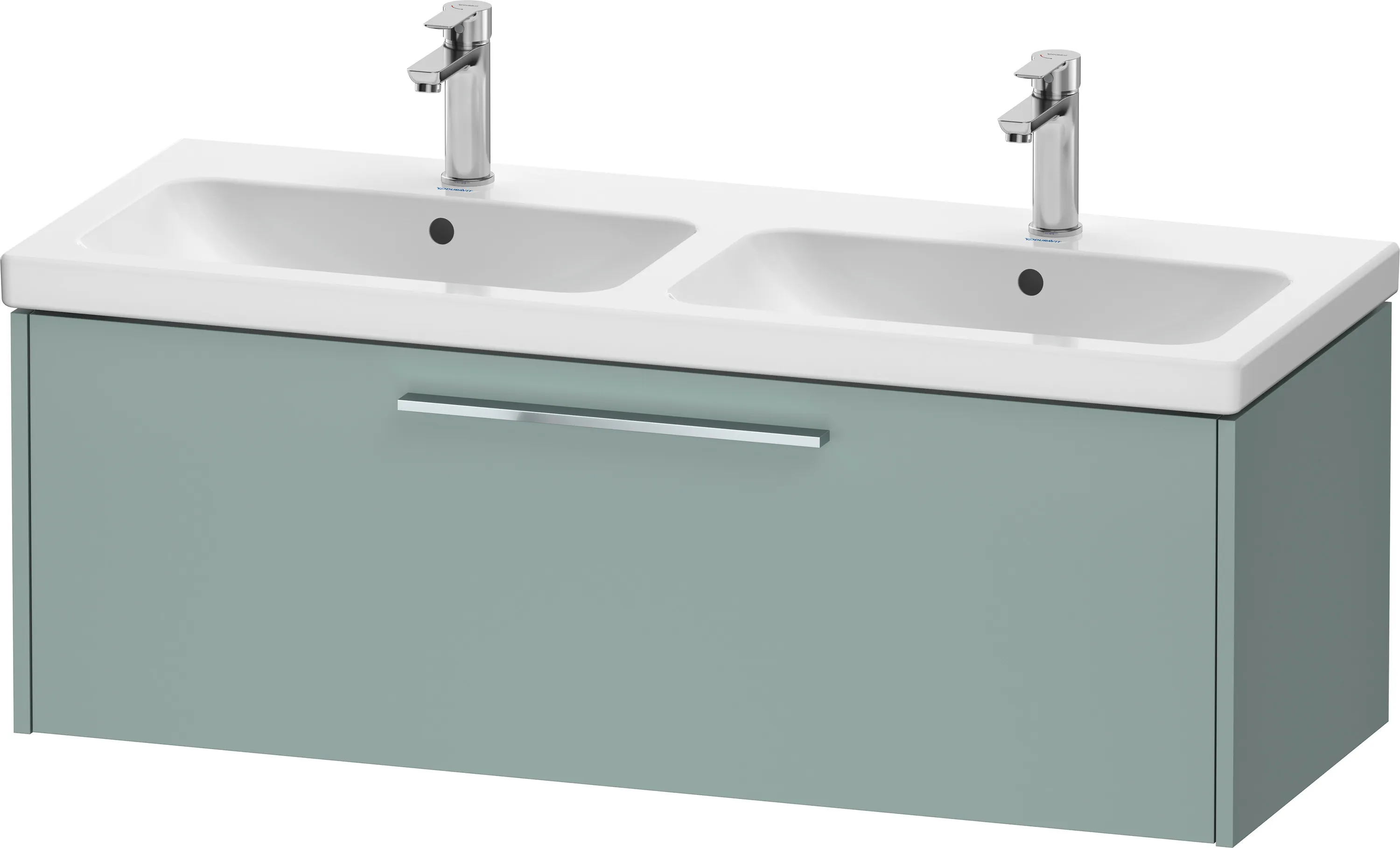Duravit Waschtischunterschrank für Doppelwaschtisch Wandhängend „D-Code“ 118,4 × 40 × 46 cm in Fjordgrün Matt
