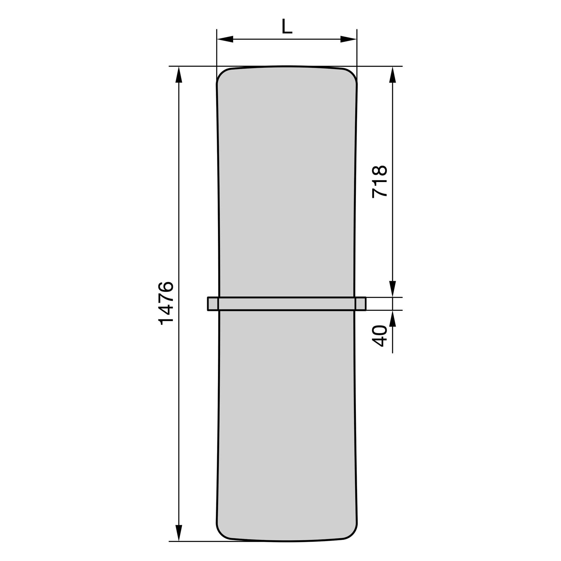 Zehnder Folio Belt FZB-120-052 1156x16x530 RAL 9016