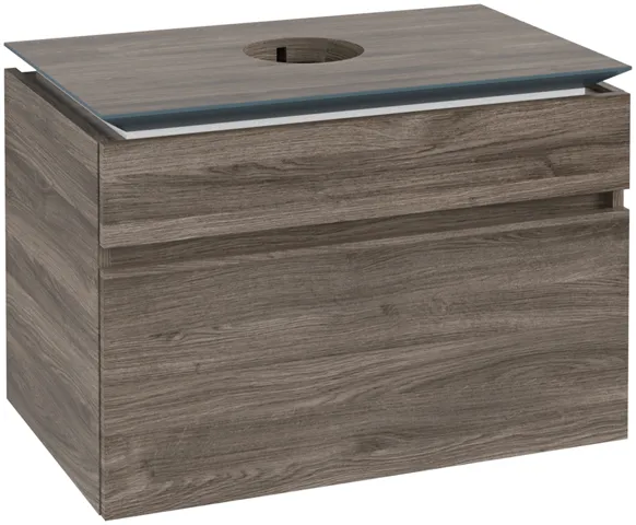 Villeroy & Boch Waschtischunterschrank „Legato“ für Schrankwaschtisch 800 × 550 × 500 mm Stone Oak, für Becken mittig
