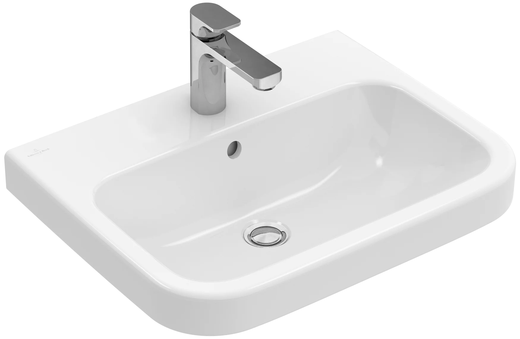 Villeroy & Boch Architectura Waschbecken 550x470mm, Rechteck, 1HL. mit Überlauf, Weiß Alpin