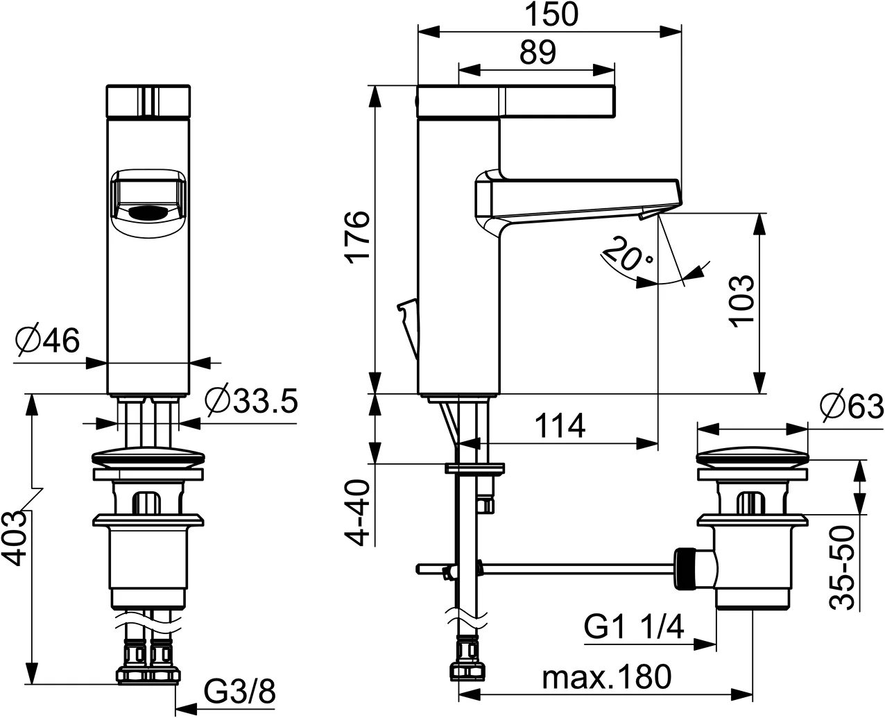 HansaLOFT Waschtischarmatur HansaLOFT 5754 Zugstangenablaufgarnitur Ausladung 114 mm DN15 Chrom HansaLOFT Waschtischarmatur HansaLOFT 5754 Zugstangenablaufgarnitur Ausladung 114 mm DN15 Chrom