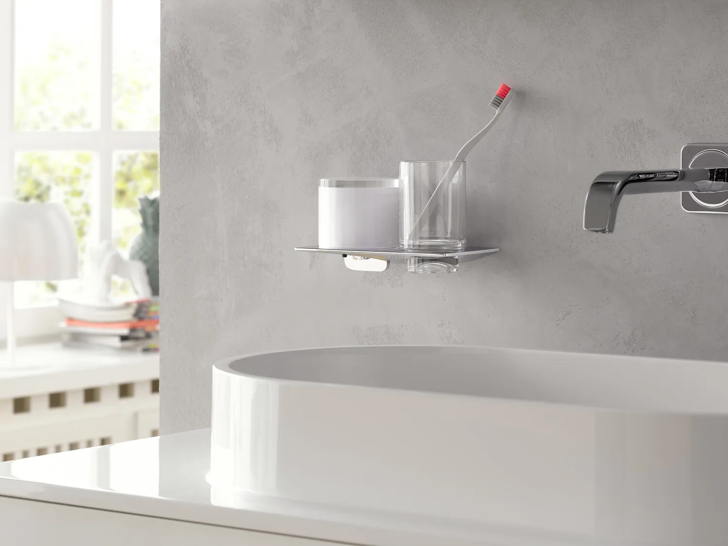 art Doppelglashalter Glasteil klar, chrom art Doppelglashalter Glasteil klar, chrom