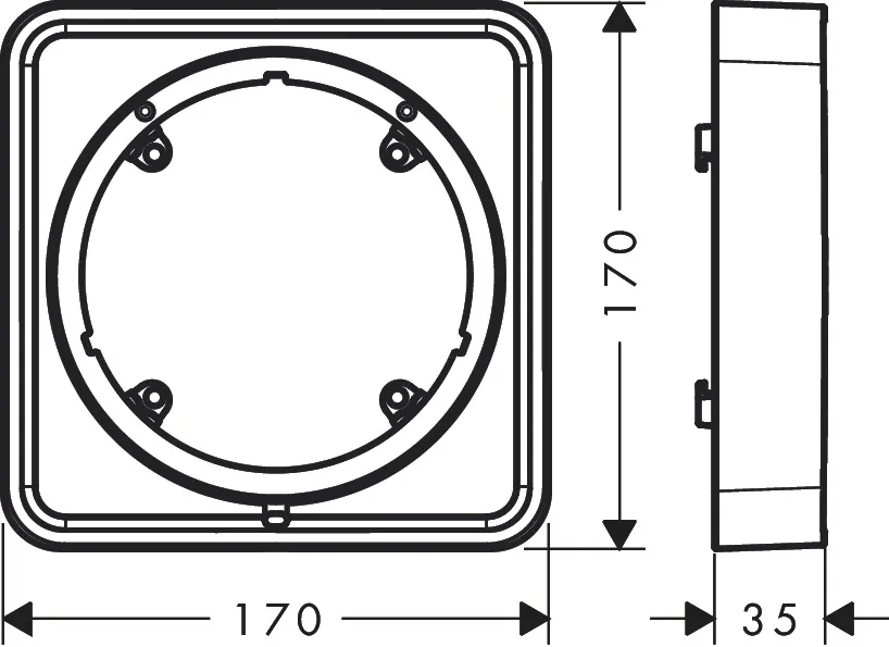 AXOR ShowerSelect ID Verlängerungsrosette softsquare 22 mm, Chrom AXOR ShowerSelect ID Verlängerungsrosette softsquare 22 mm, Chrom