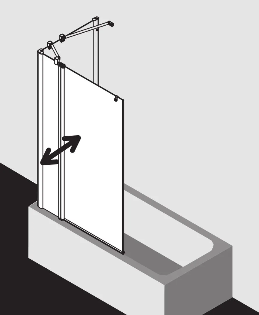 Kermi Duschtür Pendelflügel mit Festfeld links „PEGA“ Glas Klar, Profile Silber Hochglanz, BV: 1090 - 1115 mm H: 1500 mm Kermi Duschtür Pendelflügel mit Festfeld links „PEGA“ Glas Klar, Profile Silber Hochglanz, BV: 1090 - 1115 mm H: 1500 mm