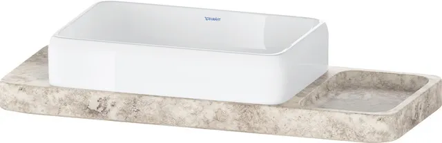 Duravit Aufsatzwaschtisch inkl. Natursteinkonsole „Qatego“ 100 × 41 × 90 cm in Weiß Hochglanz