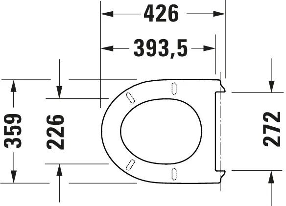 Duravit WC-Sitz Compact „No.1“ 36,9 × 43,3 × 4,2 cm in, Scharniere Edelstahl