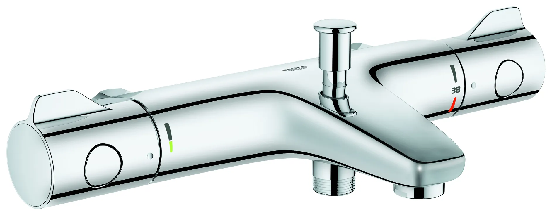 Grohe Grohtherm 800 Thermostat-Wannenbatterie ½ Wandmontage chrom Grohe Grohtherm 800 Thermostat-Wannenbatterie ½ Wandmontage chrom