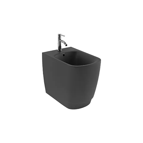 RESA S StandTiefspülBidet, 55 cm verdeckte Befestigungen Mattschwarz