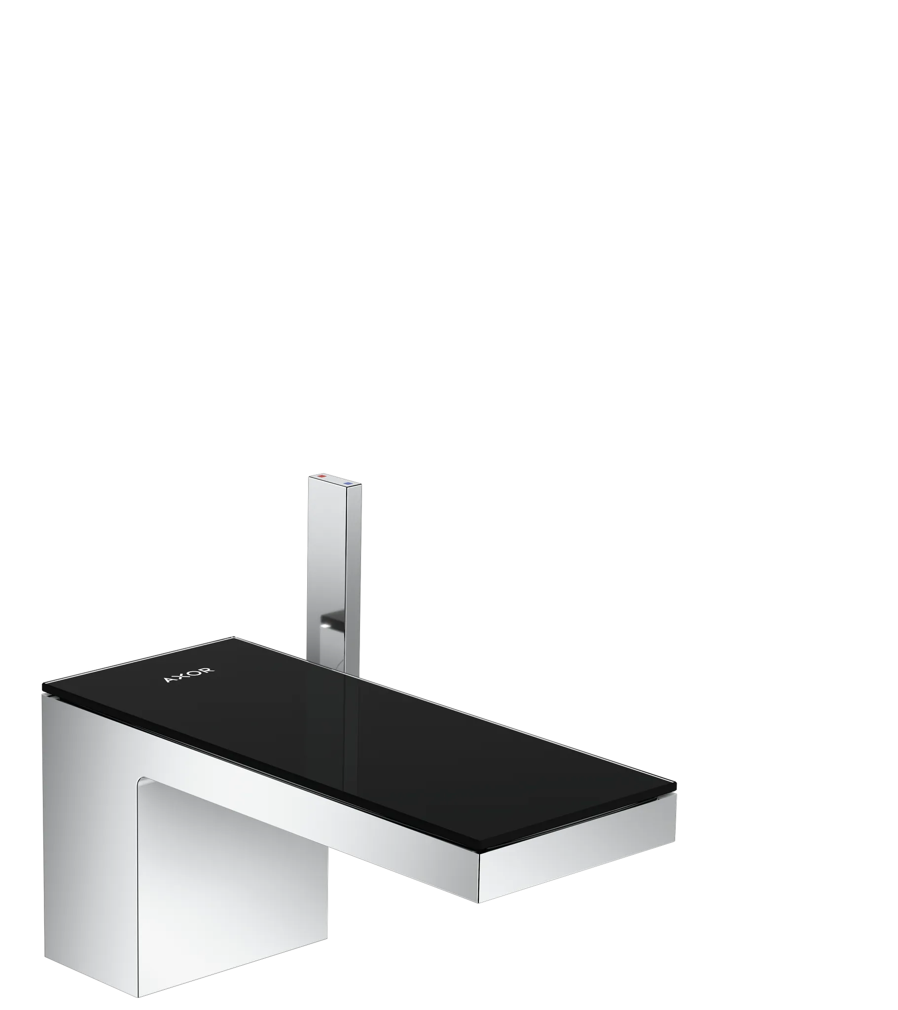 Hansgrohe AXOR MyEdition Einhebel-Waschtischmischer 70 mit Push-Open Ablaufgarnitur, Chrom/Schwarzglas Hansgrohe AXOR MyEdition Einhebel-Waschtischmischer 70 mit Push-Open Ablaufgarnitur, Chrom/Schwarzglas