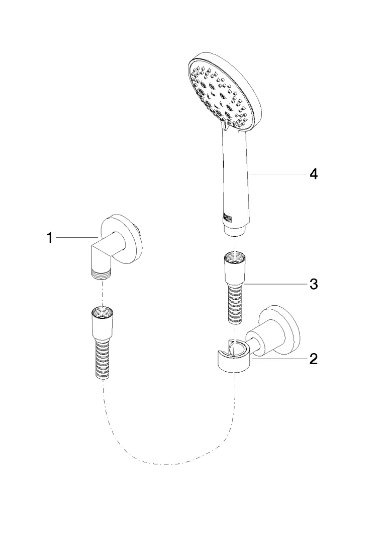 Schlauchbrausegarnitur mit Einzelrosetten TARA Chrom 27803892 Schlauchbrausegarnitur mit Einzelrosetten TARA Chrom 27803892