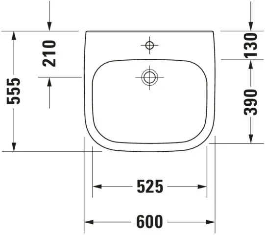 Waschtisch Vital Med „D-Code“, Form rechteckig 60 × 55,5 cm