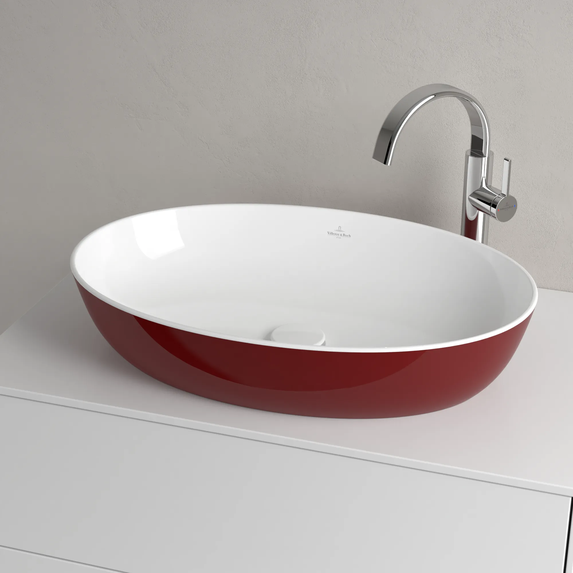 Villeroy & Boch Aufsatzwaschtisch aus TitanCeram „Artis“ 610 × 410 × 130 mm in Bordeaux Villeroy & Boch Aufsatzwaschtisch aus TitanCeram „Artis“ 610 × 410 × 130 mm in Bordeaux