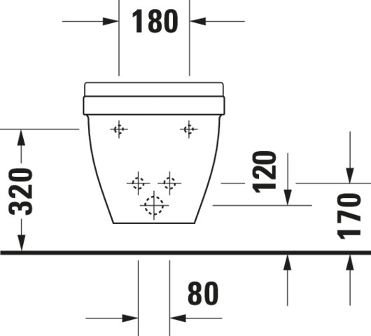 Wand-Bidet Starck 3 540 mm mit ÜL, mit HLB, 1 HL, weiß