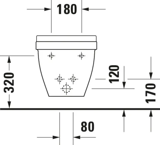 Duravit Wand-Bidet „Starck 3“, Befestigung sichtbar 35,5 × 54 × 32 cm Duravit Wand-Bidet „Starck 3“, Befestigung sichtbar 35,5 × 54 × 32 cm