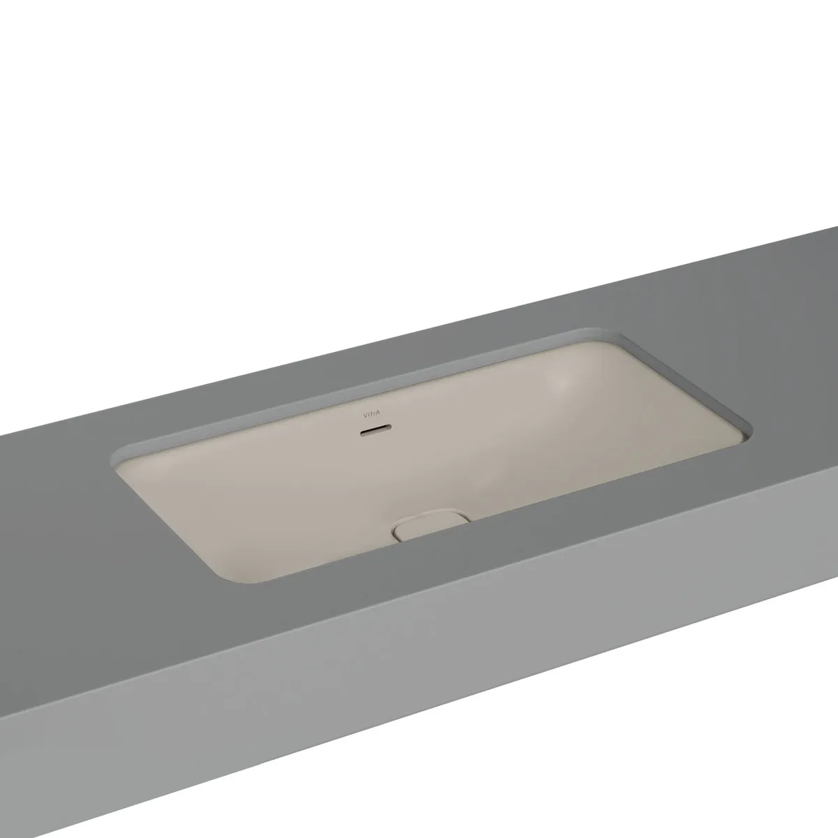 VitrA New Metropole Unterbauwaschtisch rechteckig 80 x 40 cm mit Überlaufschlitz, Taupe Matt