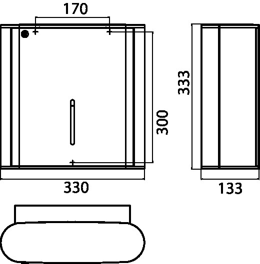 emco Papierhalter „system 2“ 33 × 13,3 × 33,3 cm in chrom