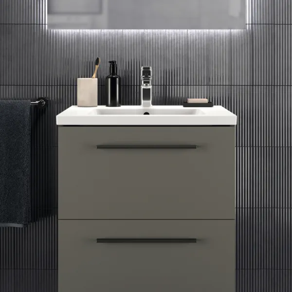 Waschbecken „i.lifeB“ 61 × 51 × 18 cm, Hahnlochposition mittig in Weiß Waschbecken „i.lifeB“ 61 × 51 × 18 cm, Hahnlochposition mittig in Weiß