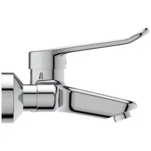 Wand-Waschtischarmatur Ceraplus 5l/min. mit Bügelgriff Ausladung 104mm Chrom Wand-Waschtischarmatur Ceraplus 5l/min. mit Bügelgriff Ausladung 104mm Chrom