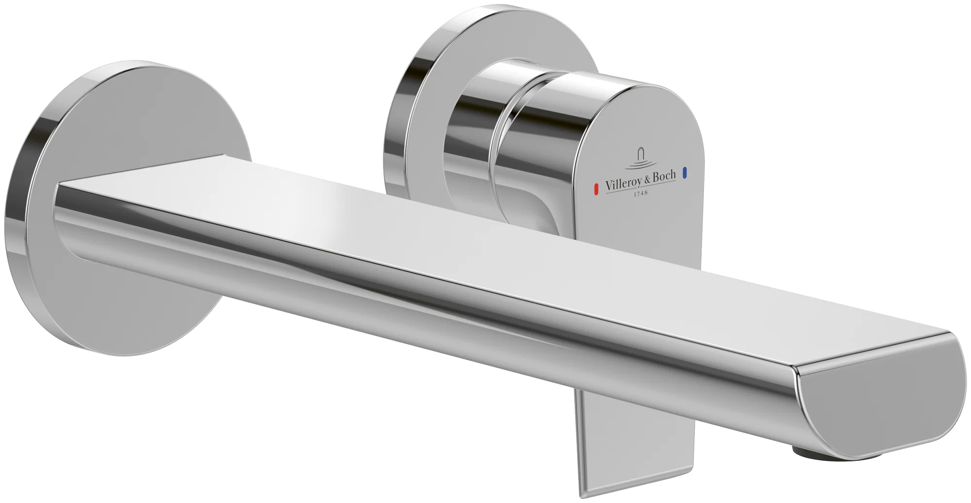 Villeroy & Boch Einhebel-Waschtischarmatur Liberty, rund, verchromt, 107 mm Höhe, 110 x 245 mm Maße, Comfortstrahl mit AirPlus und AquaSmart