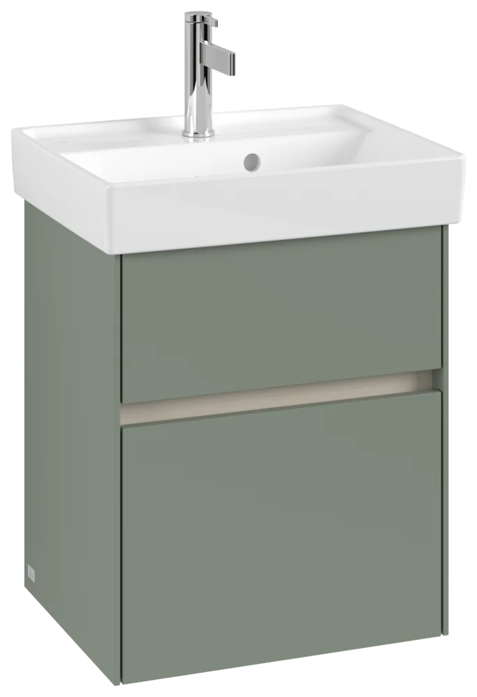 Villeroy & Boch Waschbeckenunterschrank Collaro C00600, Soft Green, 460x374 mm, Höhe 546 mm, mit Absenkautomatik und integrierten Aluminiumgriffen Villeroy & Boch Waschbeckenunterschrank Collaro C00600, Soft Green, 460x374 mm, Höhe 546 mm, mit Absenkautomatik und integrierten Aluminiumgriffen