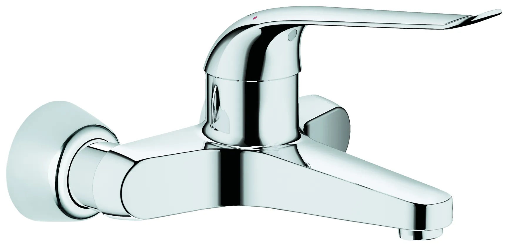 Einhand-Waschtischbatterie Euroeco Special 32778, Wandmontage, Ausladung 205 mm, 46 mm Keramikkartusche, Hebellänge 170 mm, chrom Einhand-Waschtischbatterie Euroeco Special 32778, Wandmontage, Ausladung 205 mm, 46 mm Keramikkartusche, Hebellänge 170 mm, chrom