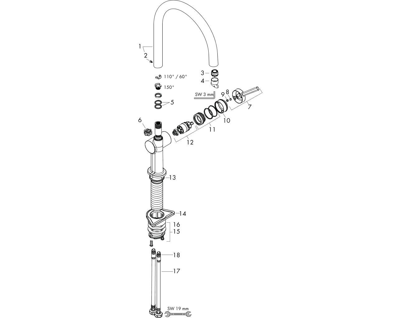 Spültischmischer 220 Talis M54 1jet chrom