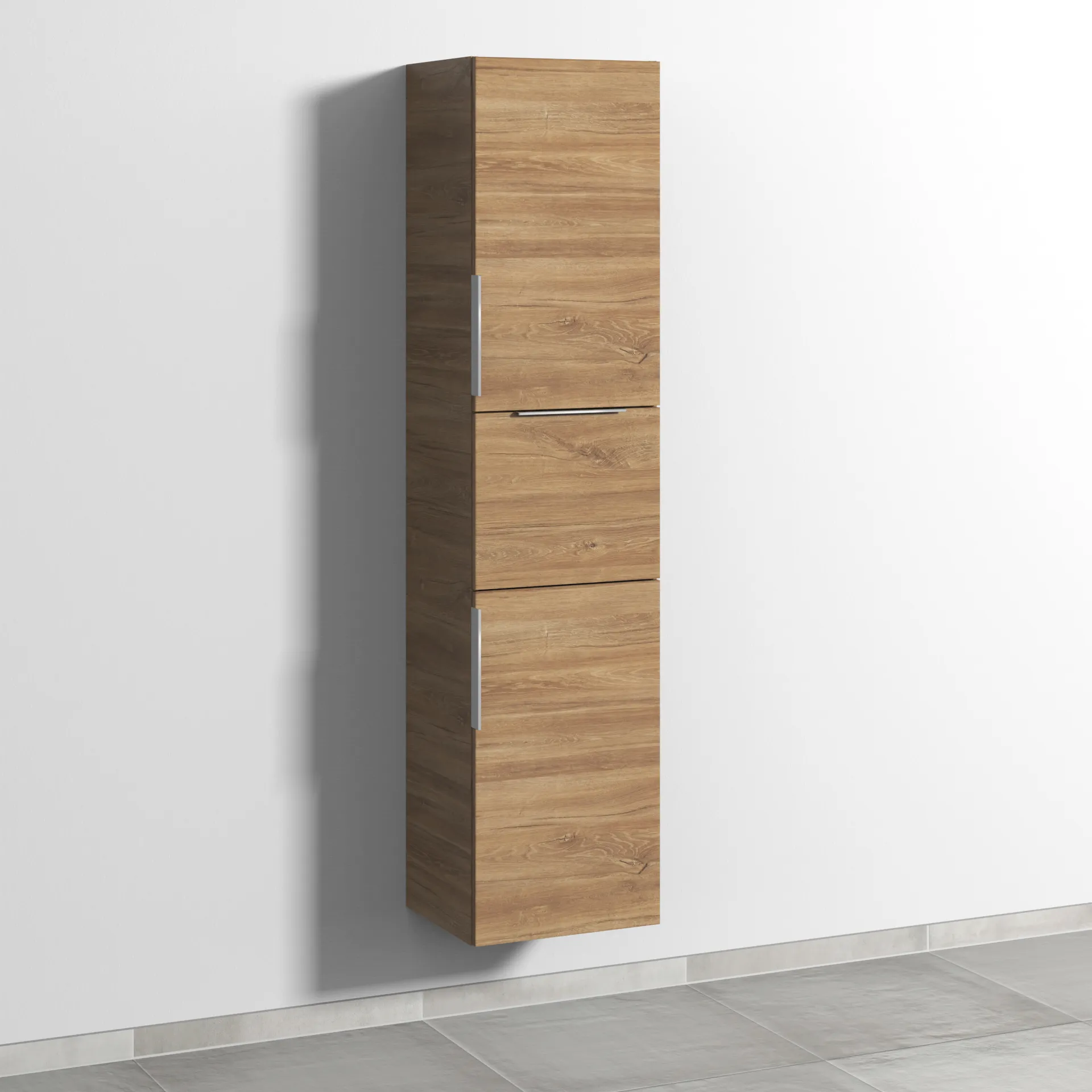 Sanipa Hochschrank „3way“ 400 × 1700 × 345 mm Anschlag rechts, in Eiche Kansas, Anschlag rechts