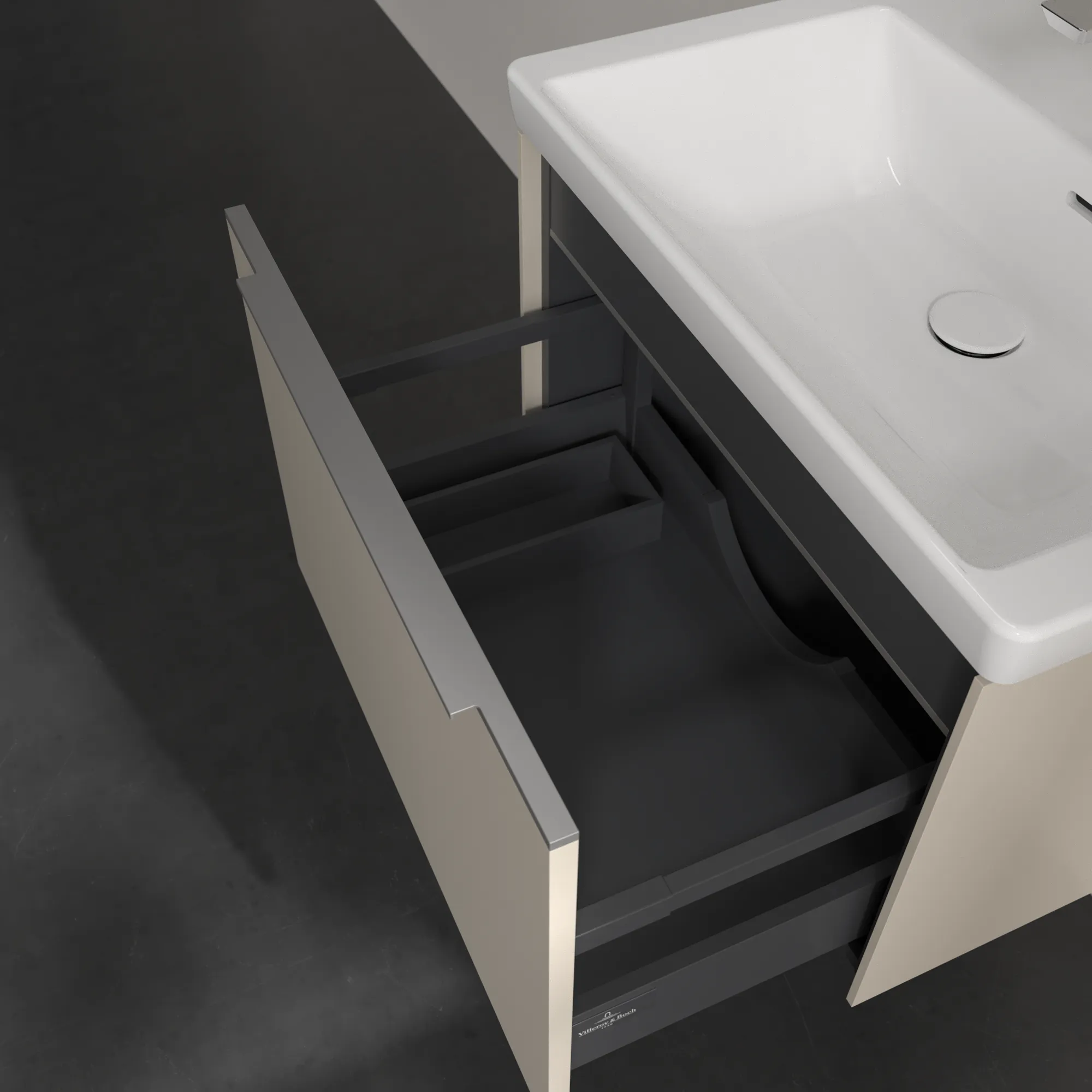 Villeroy & Boch Waschtischunterschrank „Subway 3.0“ für Schrankwaschtisch 622 × 429 × 478 mm Cashmere Grey, für Becken mittig