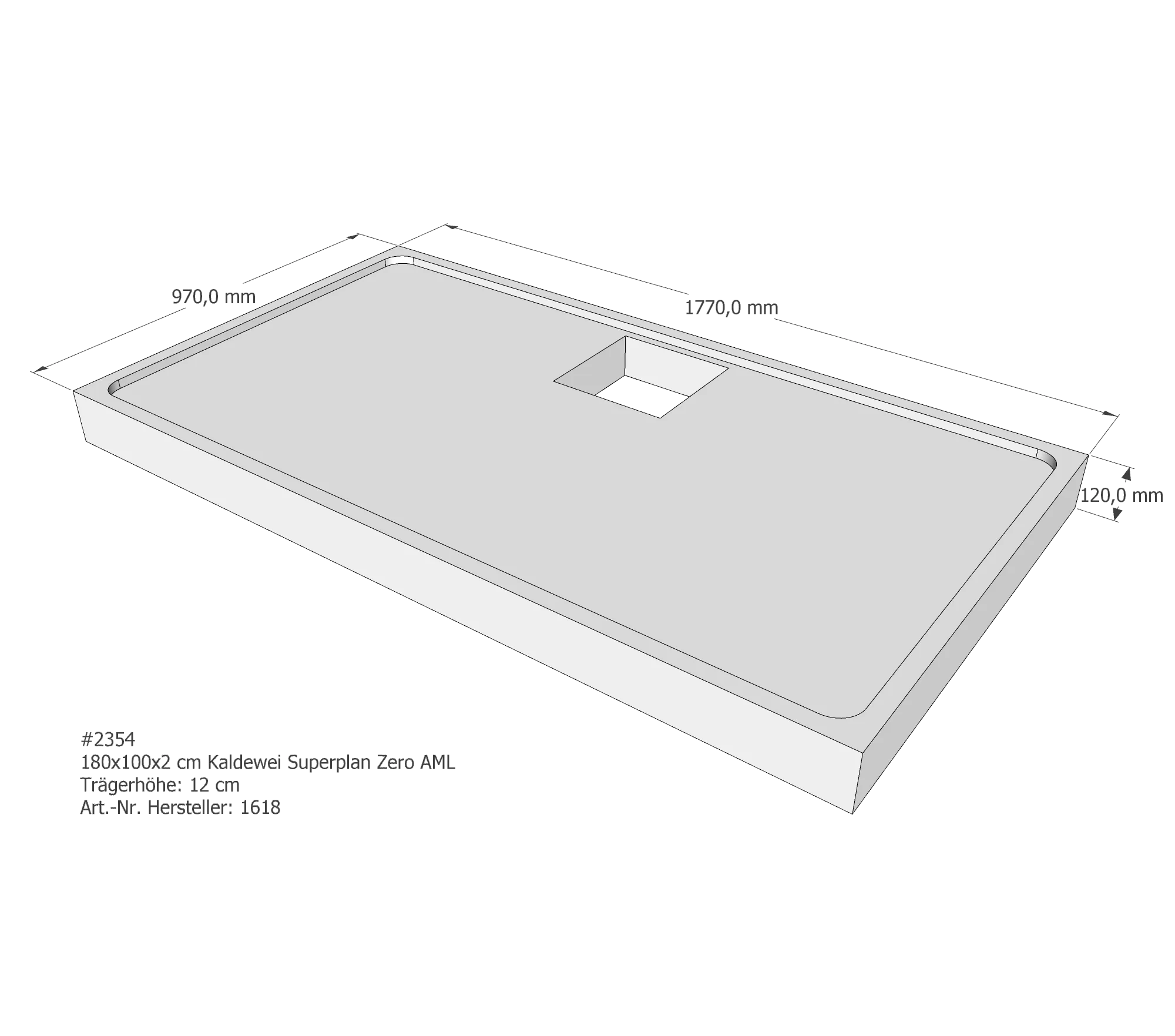 Duschwannenträger passend für Kaldewei Superplan Zero 180 × 100 × 2 cm Breite: 100 cm / Länge: 180 cm Duschwannenträger passend für Kaldewei Superplan Zero 180 × 100 × 2 cm Breite: 100 cm / Länge: 180 cm
