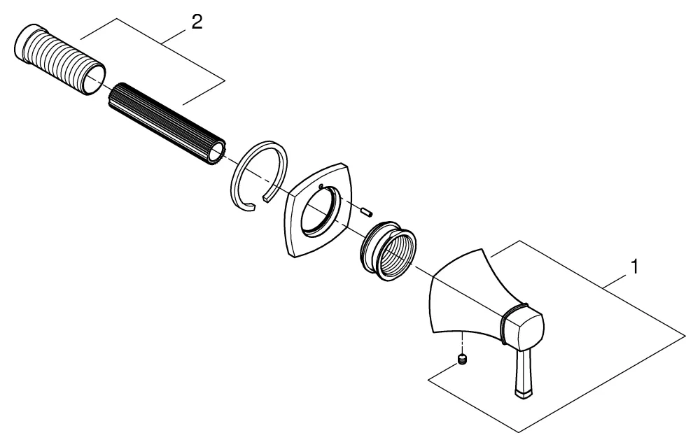 UP-Ventil Oberbau Grandera 29420, Fertigmontageset, chrom UP-Ventil Oberbau Grandera 29420, Fertigmontageset, chrom
