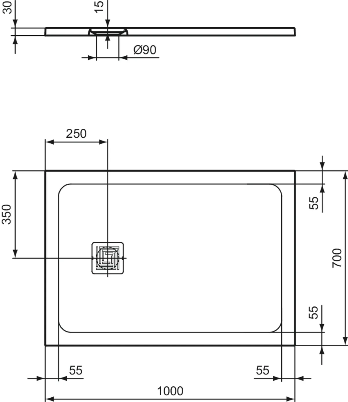 Ideal Standard Duschwanne „UltraFlatS+“ 70 × 100 cm in Sandstein Ideal Standard Duschwanne „UltraFlatS+“ 70 × 100 cm in Sandstein