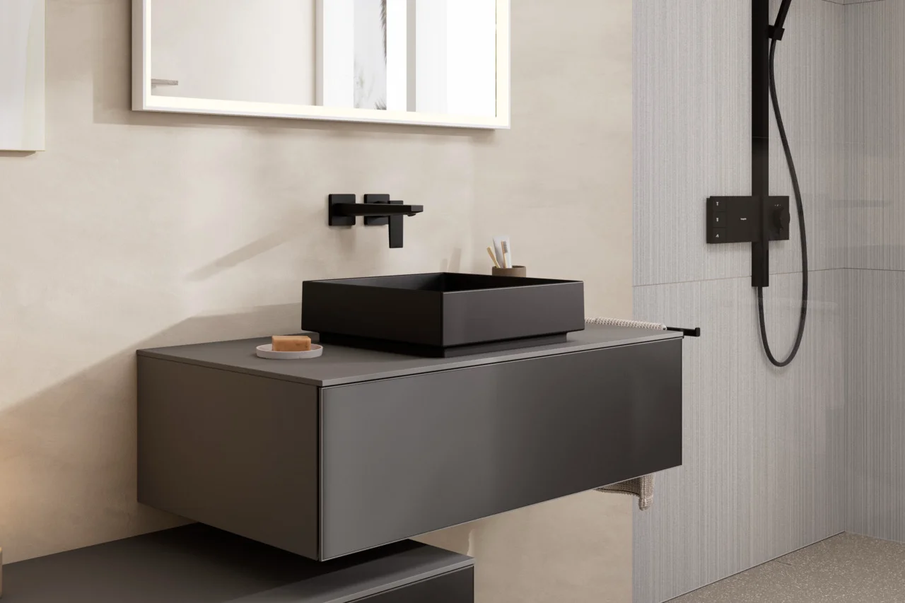Hansgrohe Metropol Einhebel-Waschtischmischer Unterputz mattschwarz, Ausladung 225 mm, Hebelgriff, Normalstrahl, max. Durchfluss 5 l/min Hansgrohe Metropol Einhebel-Waschtischmischer Unterputz mattschwarz, Ausladung 225 mm, Hebelgriff, Normalstrahl, max. Durchfluss 5 l/min