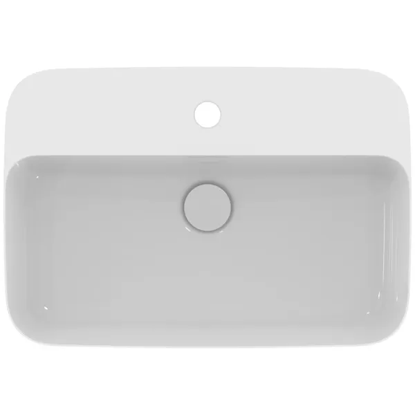 Waschbecken „Ipalyss“ 55 × 38 × 14,5 cm, Hahnlochposition mittig in Weiß