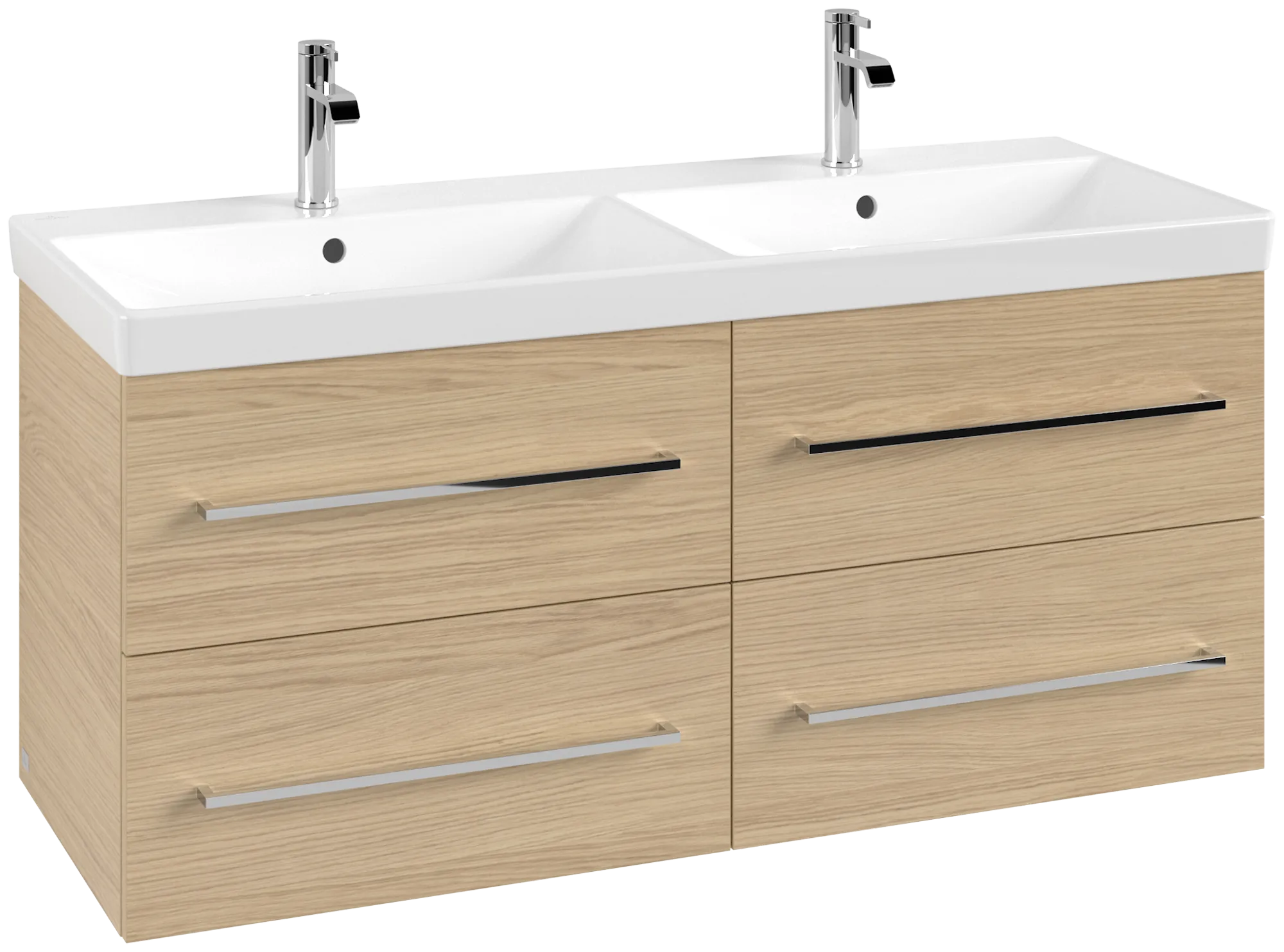 Villeroy & Boch Waschtischunterschrank „Avento“ für Schrank-Doppelwaschtisch 1180 × 514 × 452 mm Nordic Oak, Soft Closing